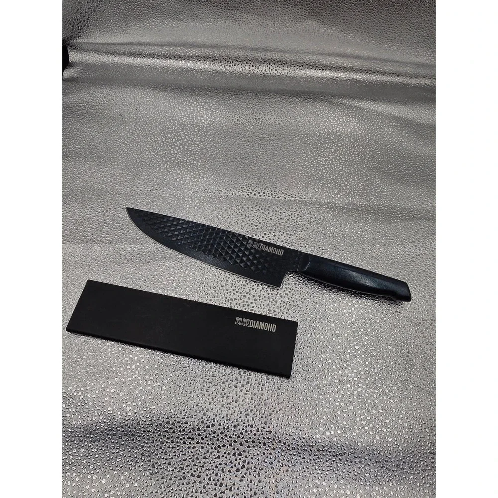 Blue Diamond SharpStone 8 inch Chef Knife Non-Stick Stainless Steel‎ Sheath O2